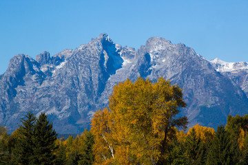 Teton Mountains with snow
