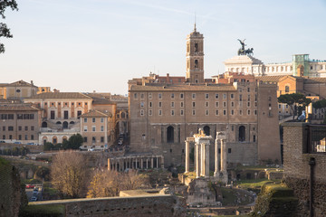 Obraz premium Widoki na Forum Romanum, Rzym, Włochy