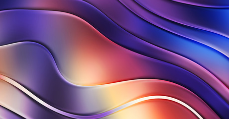 Abstract pattern glossy color background. Vibrant colorful wavy texture wall. Creative and beautiful wallpaper.