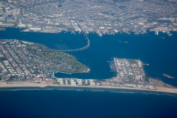Naklejka premium Landscape from above with a city