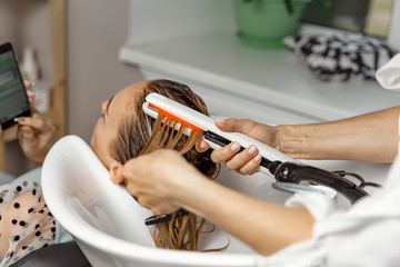 infrared hair care in a beauty salon