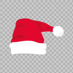 Red santa hat with white fur. Xmas clothing