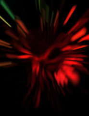 Fototapeta premium Light particle trails. Light explosion star with glowing particles and lines. Beautiful moving abstract rays background.