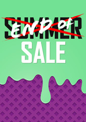 End of Summer Sale, poster design template, vector illustration
