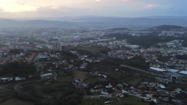 Braga. Santuario Bom Jesus do Monte. Portugal. Aerial Drone Footage.