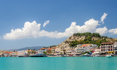 Picturesque landscape of Zakynthos town. Zakynthos island on Ionian Sea is situated on the west of...