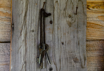The old keys to the castle hang on the rope. 1