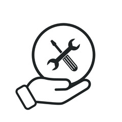 hand holding repair sign