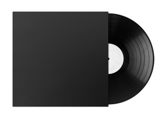 black vinyl disc cover with vinyl