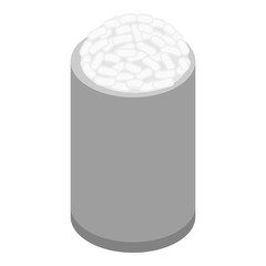 Trash can icon. Isometric illustration of trash can vector icon for web