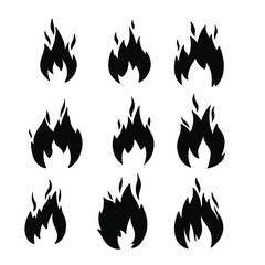 Collection of hand drawn fire icons. Fire flames.
