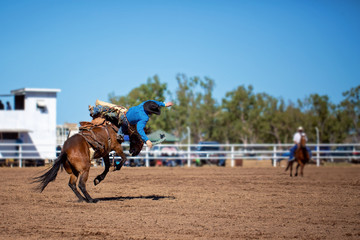 Cowboy Rides A Bucking Horse