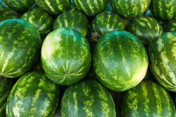 background of watermelons in the market