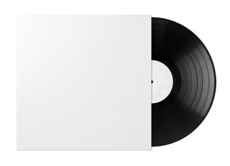 white vinyl disc cover with vinyl - 372094564