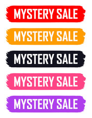 Set Sale banners, Mystery discount tags design template, vector illustration