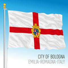 City of Bologna official flag, Emilia-Romagna, Italy, vector illustration