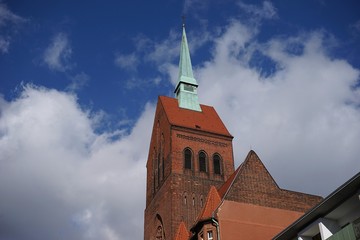 Berlin, Germany_31, January 2019_Winter View of Ev. Parish Zum Heilsbronnen.