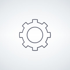 Gear, linear icon. engineering mechanical cogwheel icon. Stock vector illustration isolated on white background.