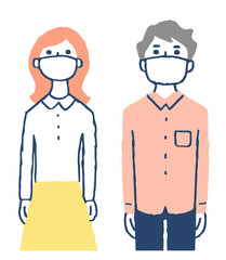 マスクをしている2男女人