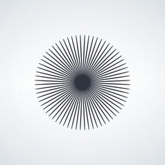 Sunburst Sun Ray Vector, Hipster Black Sunburst Shine Design, Stock vector illustration isolated on white background.