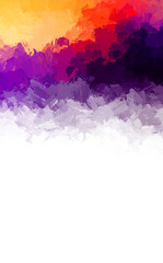 Painted composition with vibrant brush strokes. Textured colorful painting. Paint brushed wallpaper.