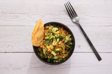 Carrot Noodles with Spicy Peanut Sauce