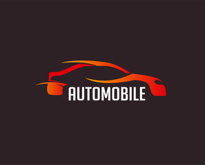 minimal fast car logo template - vector illustration