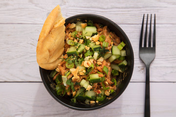 Carrot Noodles with Spicy Peanut Sauce