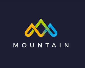 minimal mountain logo template - vector illustration