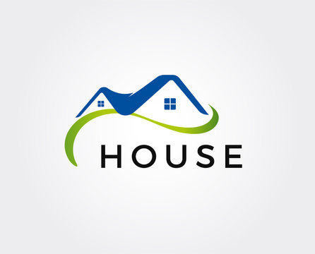 minimal house logo template - vector illustration