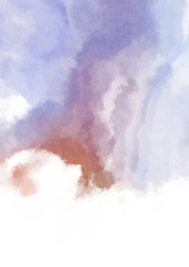 Abstract colorful watercolor on white background. Digital art painting.