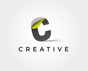 minimal letter c logo template - vector illustration