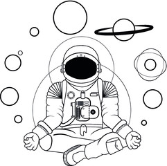 Astronauta com planetas © joocarlos