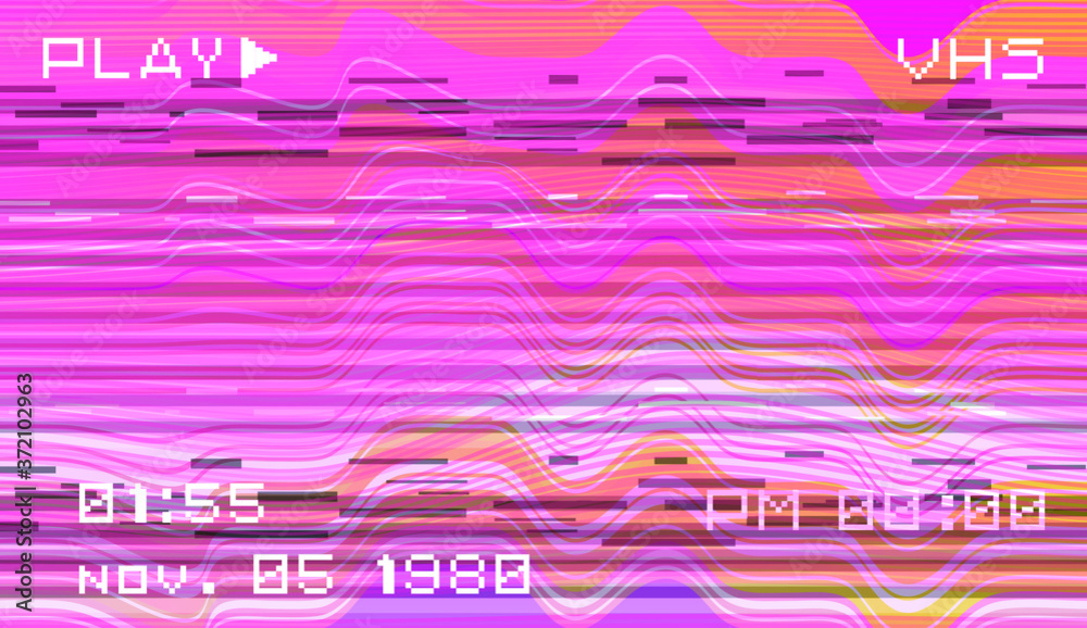 Aufkleber Abstract pixelated background with flickers and datamoshing effect. Vaporwave and cyberpunk style aesthetics.