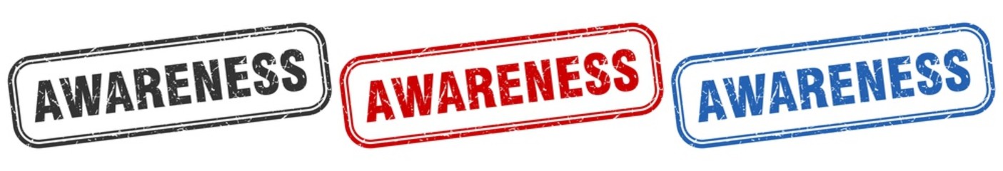 awareness square isolated sign set. awareness stamp