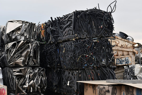 Heater Cores Built Up And Ready To Be Recycled