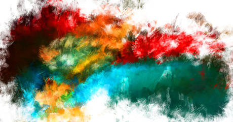 Brushed Painted Abstract Background. Brush stroked painting. Artistic vibrant and colorful wallpaper.