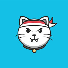 cat wearing headband vector