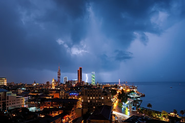 Fototapeta na wymiar Thunderstorm over Batumi in Georgia