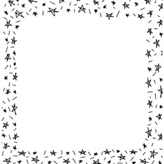 A hand-drawn sketch frame in a square size.