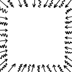 A hand-drawn sketch frame in a square size.