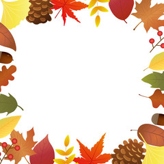 オシャレな秋のフレーム メッセージカード