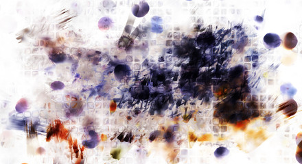 Modern art. Colorful contemporary artwork. Color strokes of paint. Brushstrokes on abstract background. Brush painting.