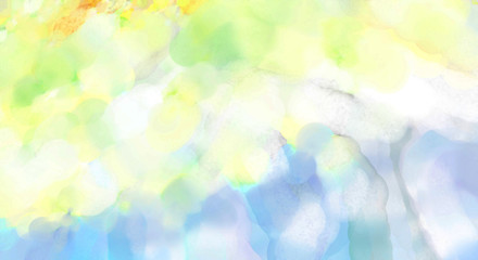 Modern painting of soothing brush strokes resembling alcohol inks. Watercolor abstract painting with pastel colors for poster, wall art, banner, card, book cover or packaging.