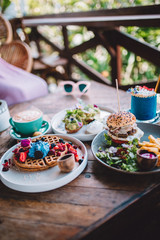 Colorful Breakfast in Balinese Restaurant