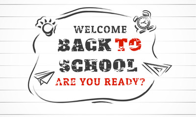 Hand draw back to school vector background with school element design template. Colorful back to school for invitation, poster, banner, card, sale, promotion ect.