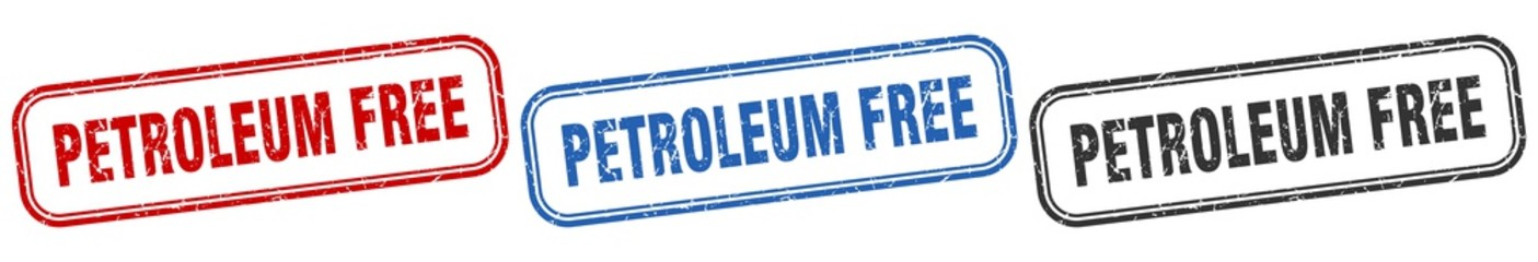 petroleum free square isolated sign set. petroleum free stamp
