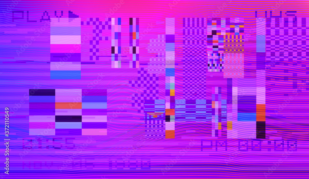Aufkleber Abstract pixelated background with flickers and datamoshing effect. Vaporwave and cyberpunk style aesthetics.