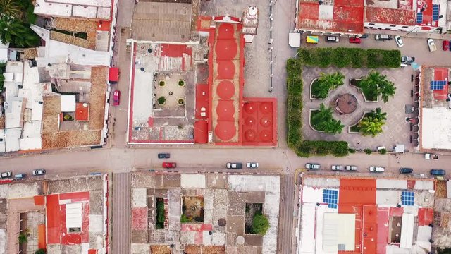 Vista aerea paisaje de pueblo en Mexico tradicional