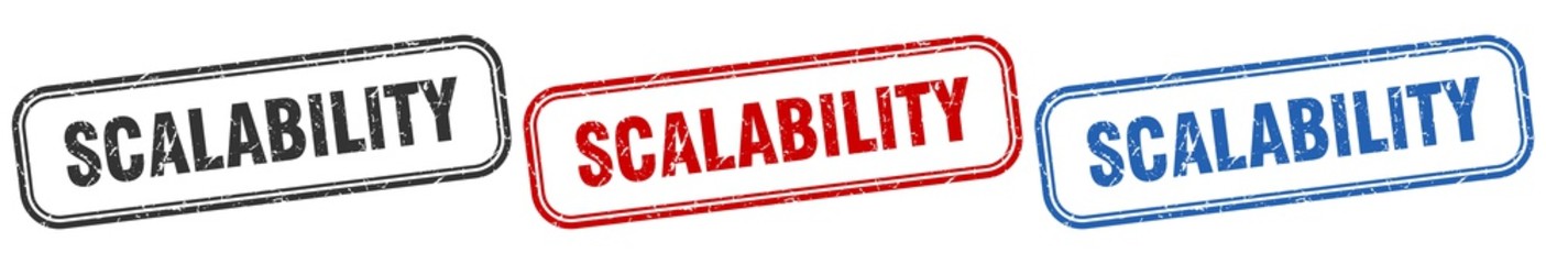 scalability square isolated sign set. scalability stamp